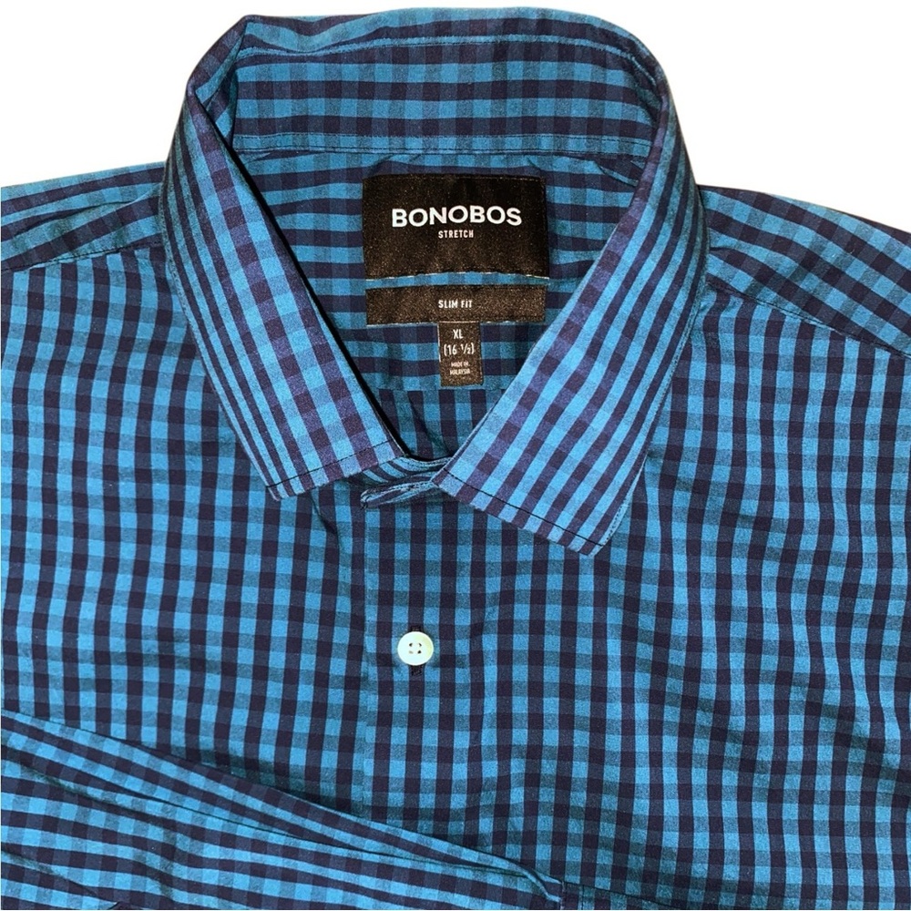 BONOBOS ☆ Blue Plaid Long Sleeve Button Down Shirt